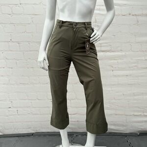 Viodia Olive Green Women's Hiking Cargo Crop Pants Waterproof Size S
